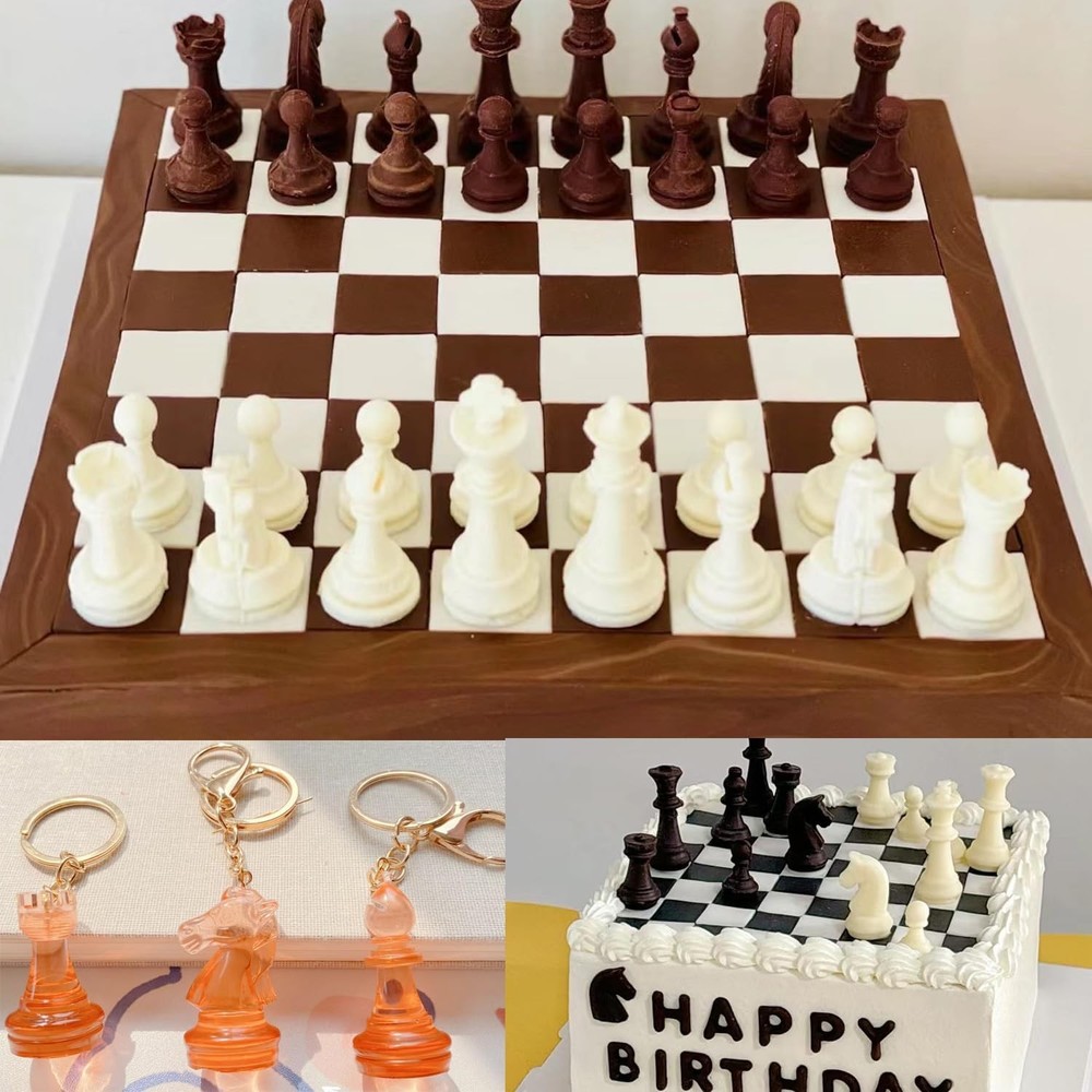 Silicone Chess Piece Molds for Candy, Chocolate, and Cupcake Baking