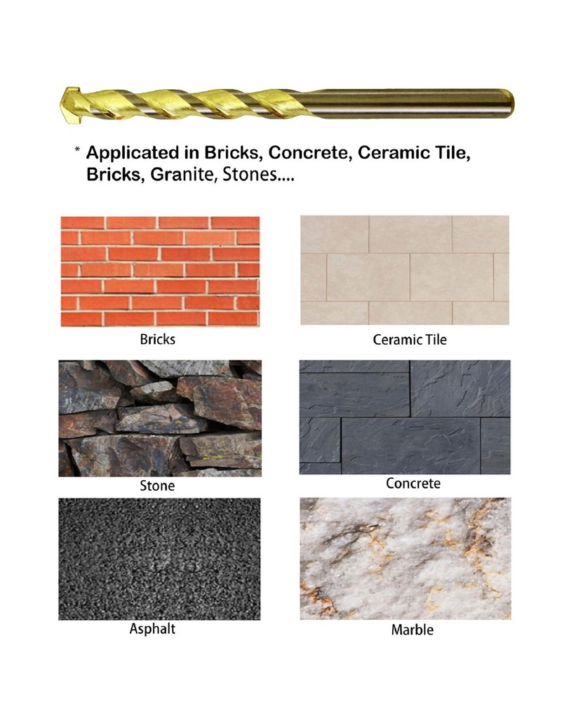 Masonry Drill Bit Set 5/16 in. Carbide Tip Golden Flute Drill Concr... Fast Ship