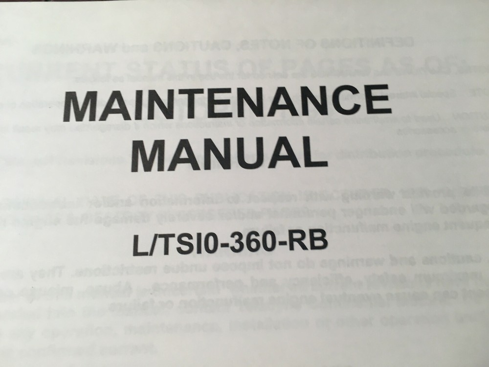Continental L/TSIO-360-RB  Engine Maintenance Manual