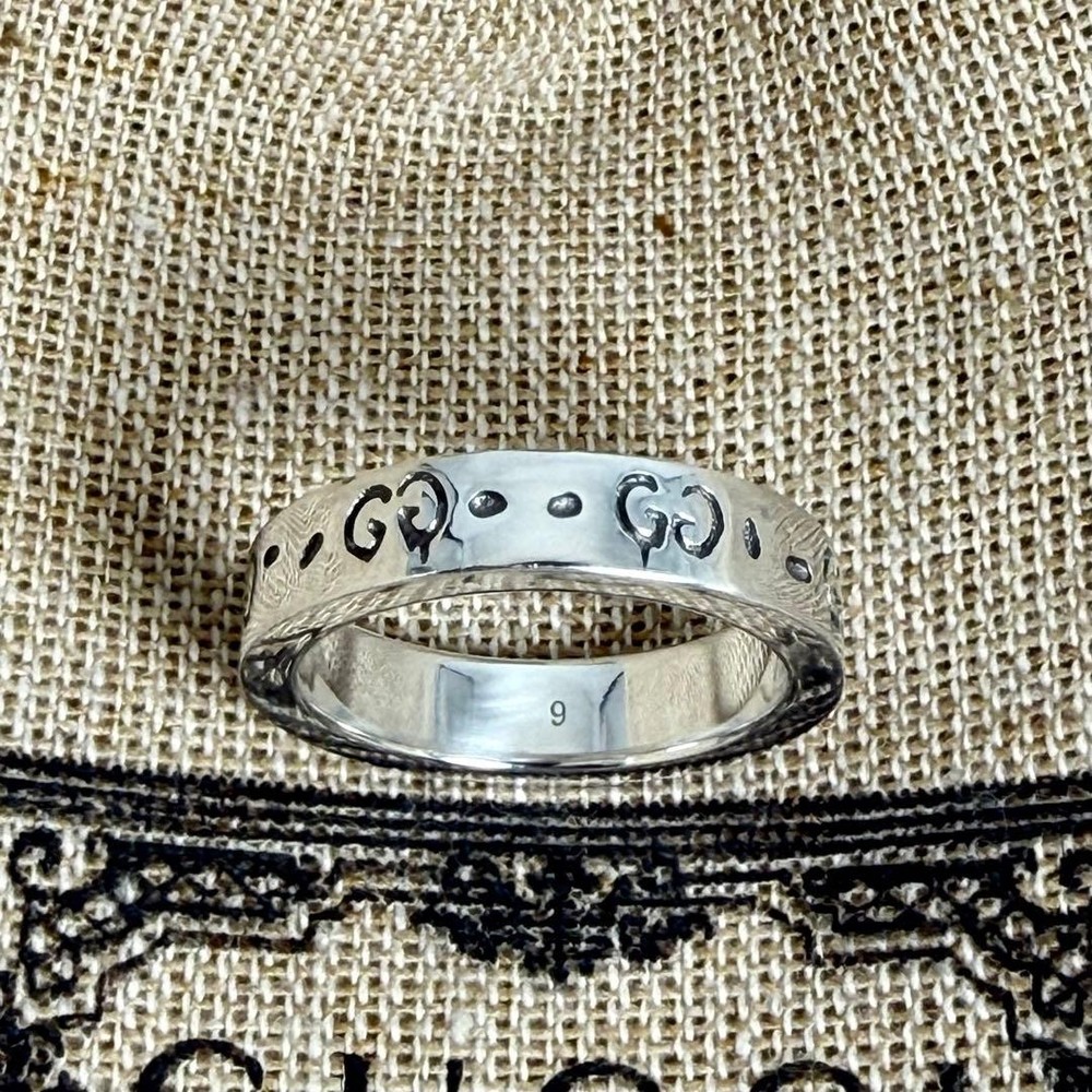 Newly Polished GUCCI Ghost Ring, Size 9, Narrow Type.