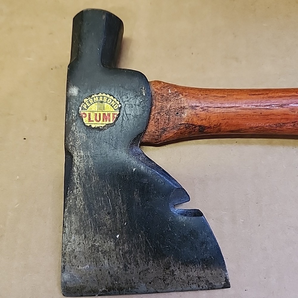 Vintage Plumb Permabond Carpenter Hatchet Half Hammer Axe Red Handle