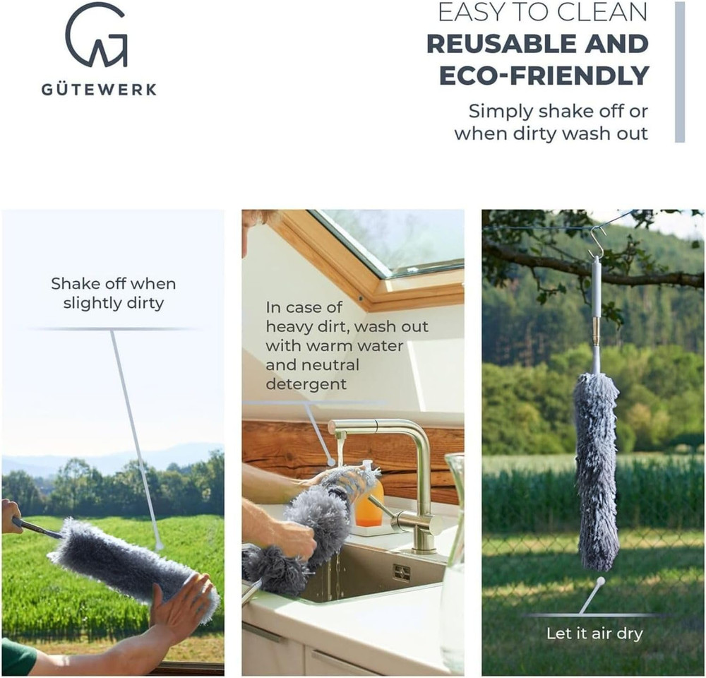 Extendable Feather Duster, Microfiber Duster, Ceiling Fan Duster, Feather Dus...