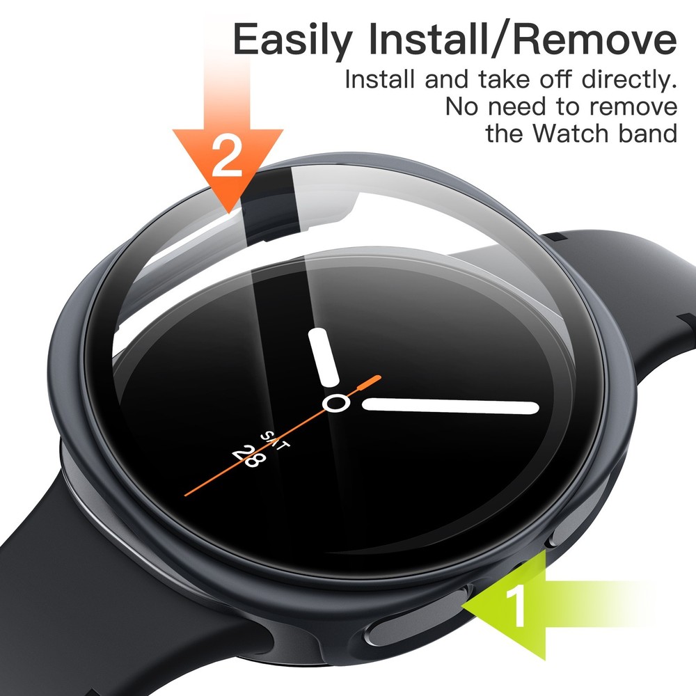 JETech Case with Screen Protector for Samsung Galaxy Watch 8 40mm, 2 Pack