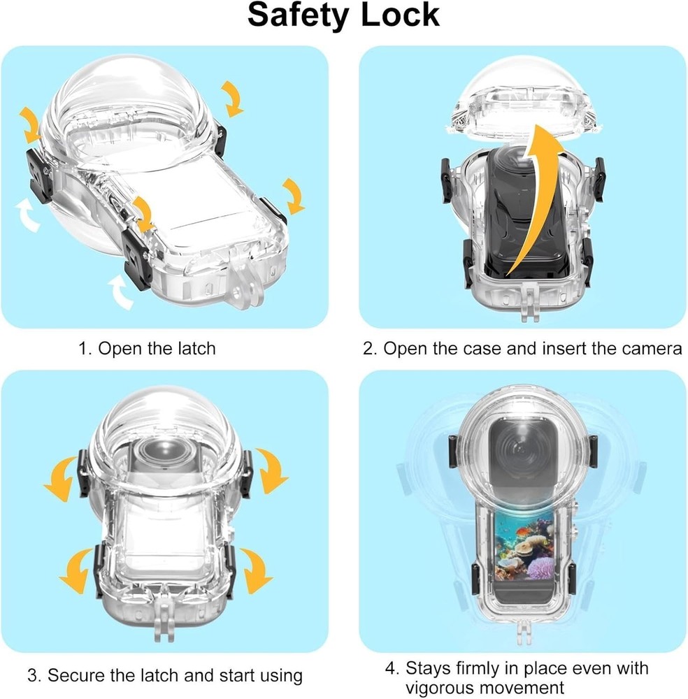 Insta360 X5 Waterproof Dive Case 60m/196ft Underwater Housing Protective Shell