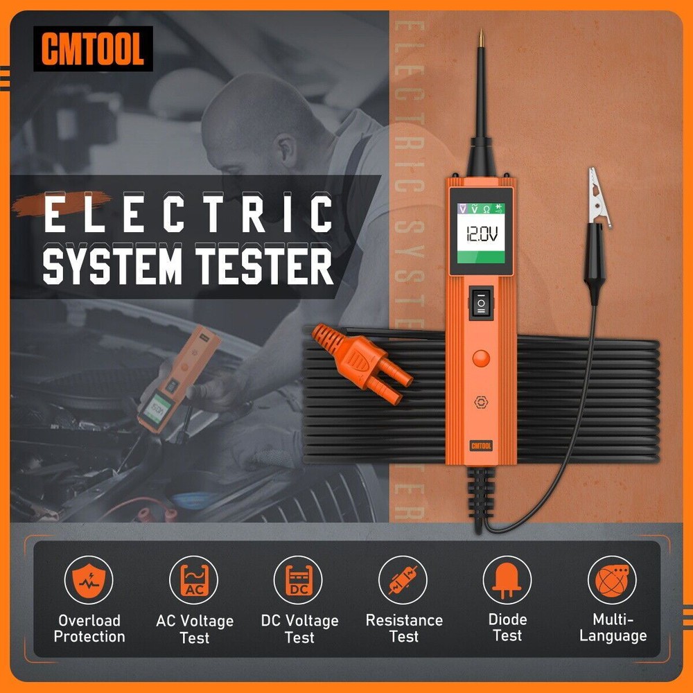 Automotive Circuit Tester Car Electrical System Diagnostic Tool with 20Ft Cable
