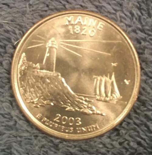 2003-P Maine STATE QUARTER From Mint Roll