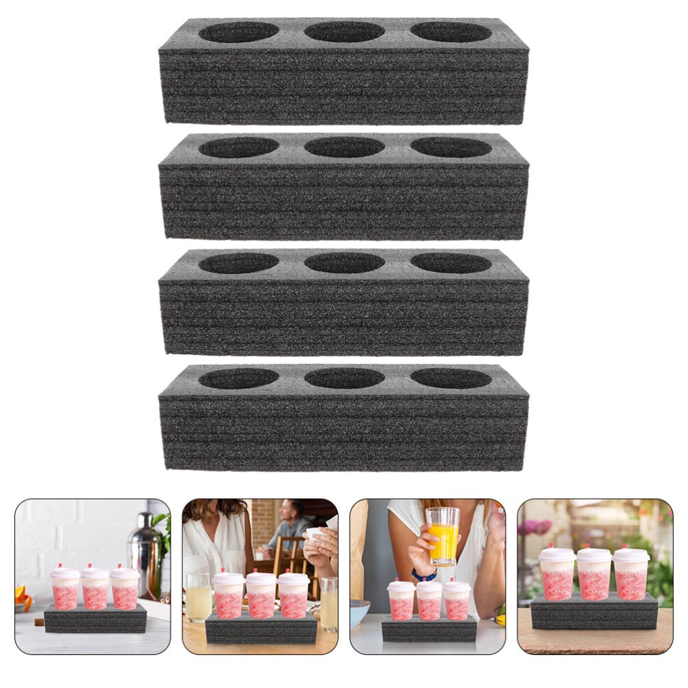 4Pcs Cup Holder Tray for Convenient Beverage Packing Takeaway