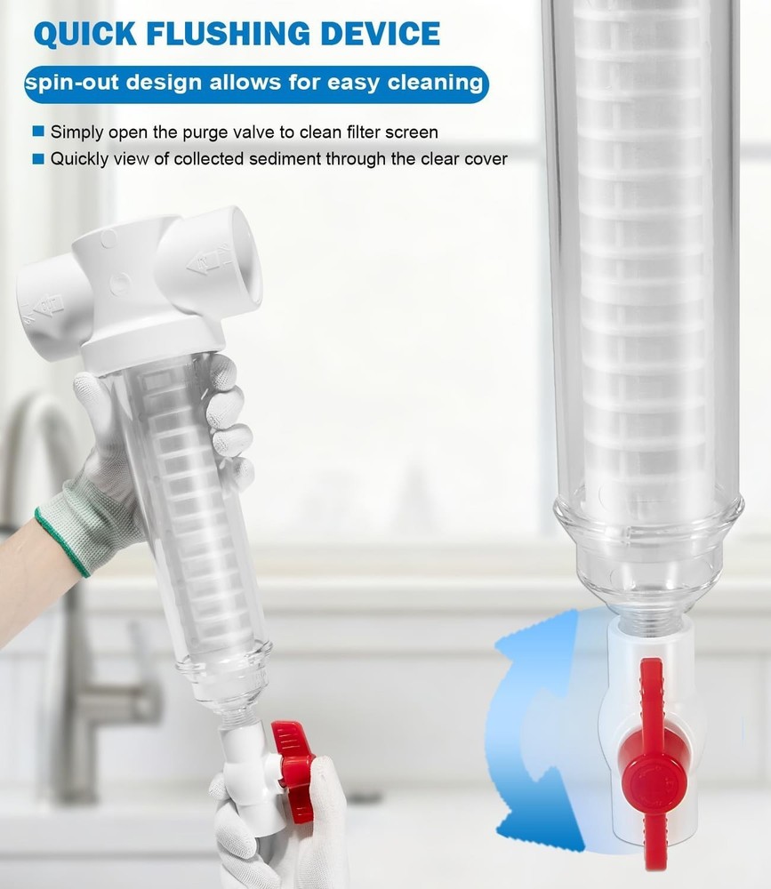 for Rusco Vu-Flow 1-1/2 Inch Spin Down Filter 100 Mesh Sediment Water Filter