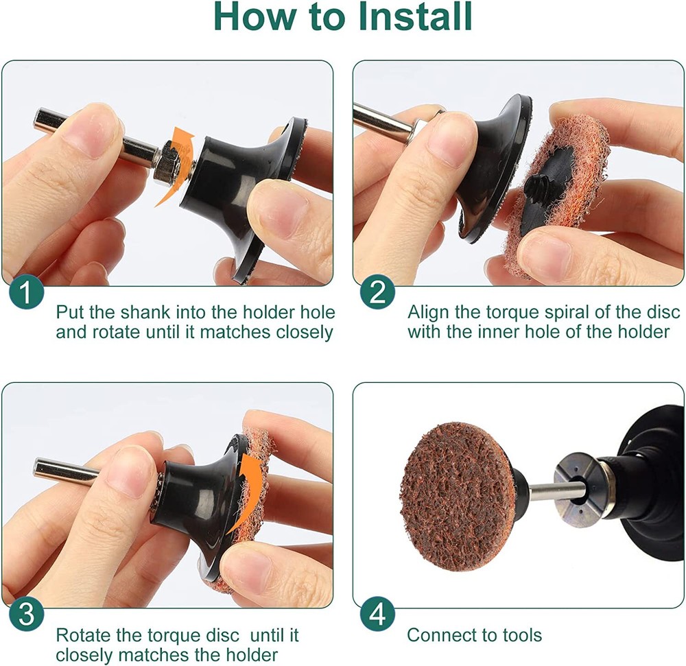 51 PCS 2" Medium Roll Lock Grinding Surface Conditioning Disc with 2" Pad Holder