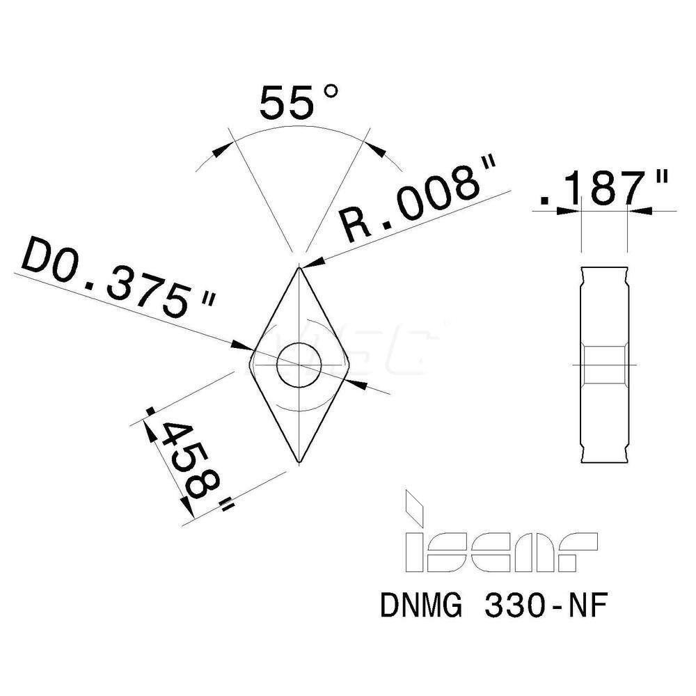 Iscar DNMG330 NF IC907 Carbide Turning Insert, 55° Diamond (1 Piece)