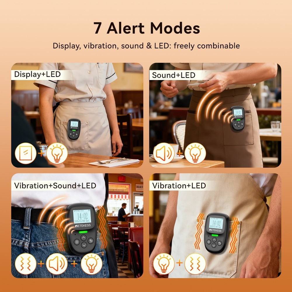 TD037 TD114 Kitchen Transmitter Pager,Server Transmitter,for Commercial Kitchens