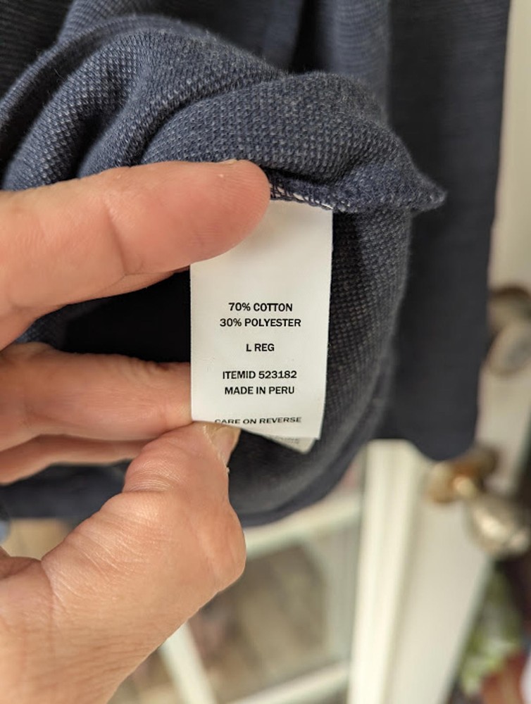 L.L.Bean Men's L Slightly Fitted Navy Blue Pullover Quarter Button Active Jacket