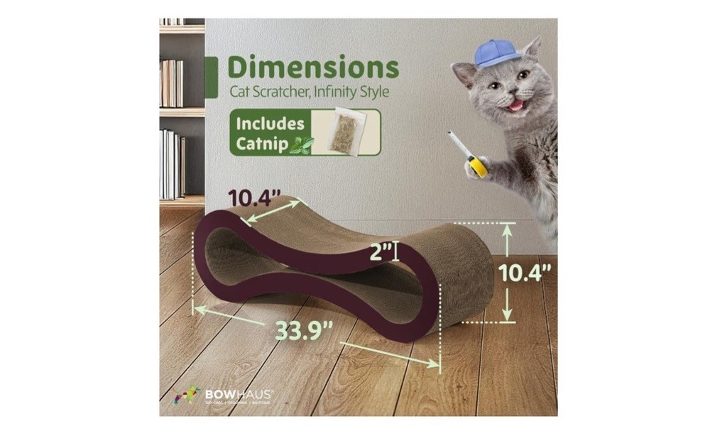 BOWHAUS Infinity Style Cat Scratcher Cardboard Medium Height