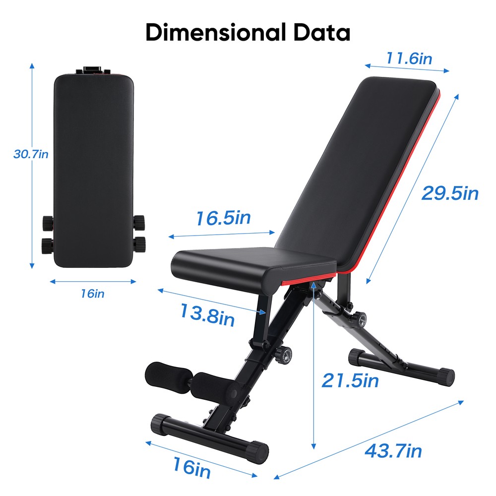 Adjustable Foldable Dumbbell Bench - Home Workouts and Weight Training Fitnes