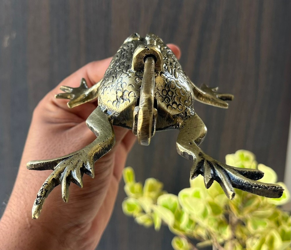 Old Vintage Brass Frog Shape Rare Tricky System Padlock