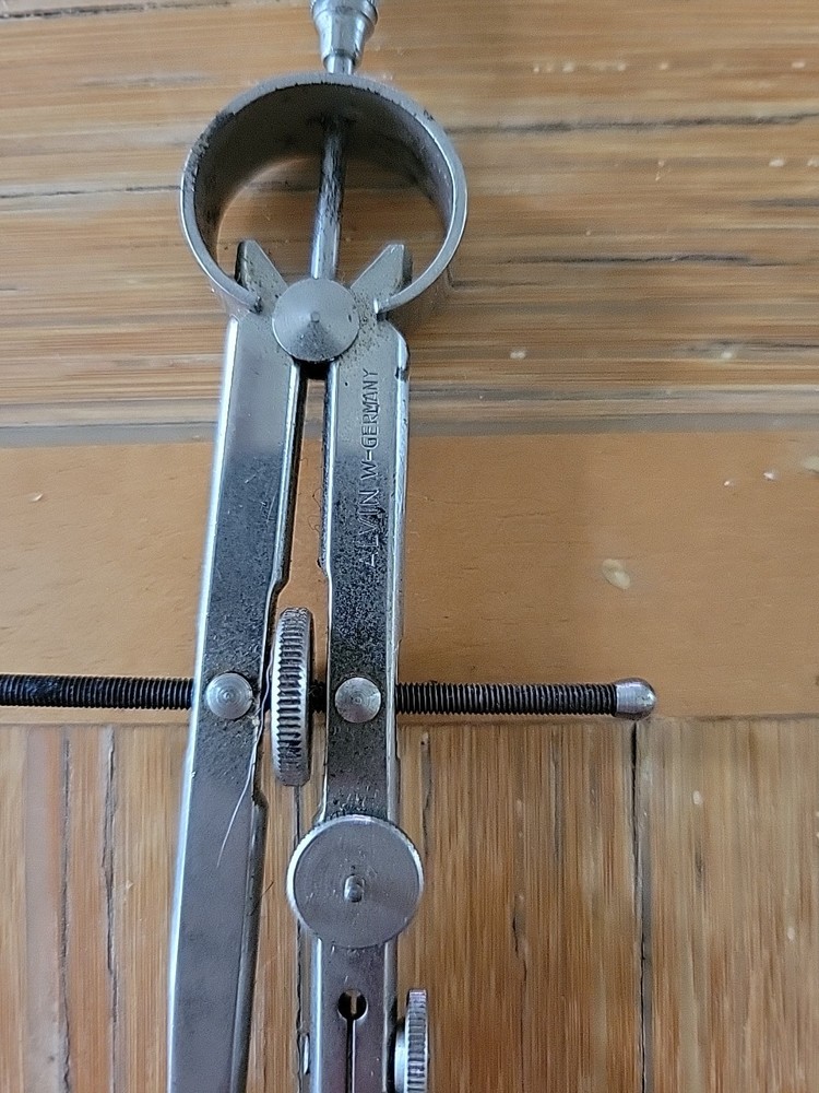 Alvin V Vintage Metal Drafting Compass WESTERN GERMANY Engineering Tool