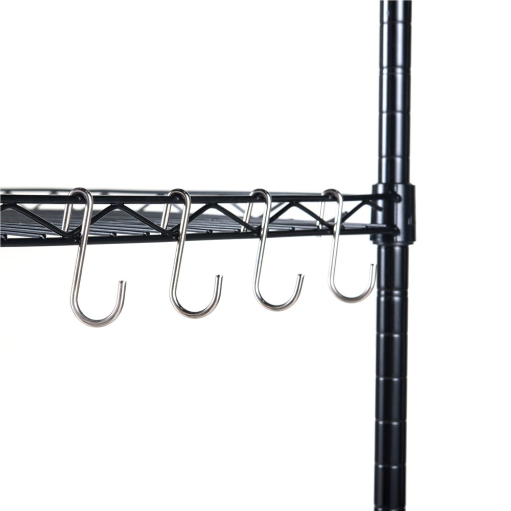 5-Tier Wire Shelving Unit - Adjustable, Black & Modular Kitchen Storage Rack