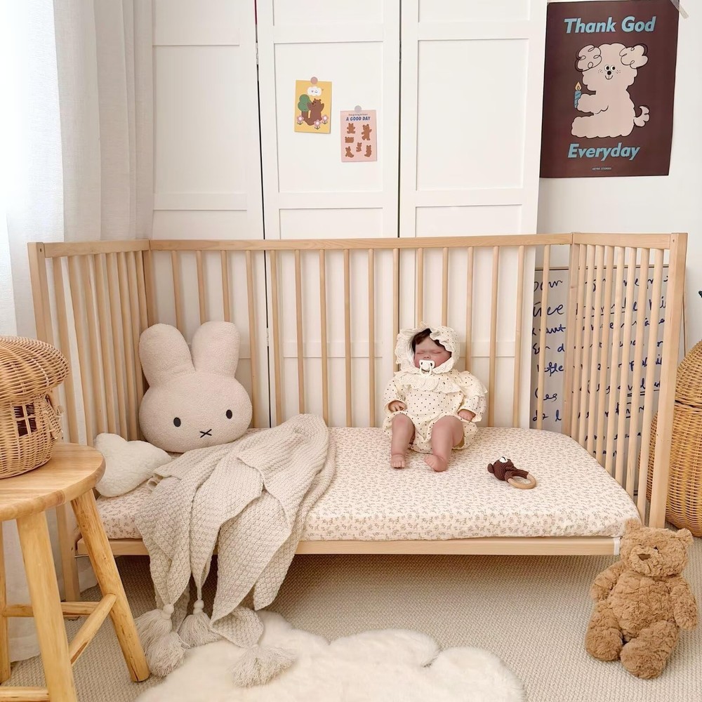 BuLuTu 2 Pack Muslin Fitted Portable/Mini Crib Mattresses Sheets 38"x26", Sof...