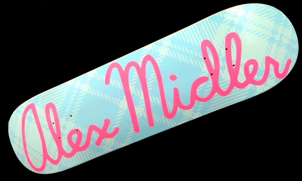 Alex Midler Illegal Civ Blue Script Skateboard Pro Deck 8.50" *New in Shrink*