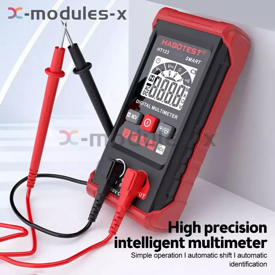 HABOTEST HT123 Digital Multimeter Smart Voltmeter Ohmmeter AC DC Meter Tester US