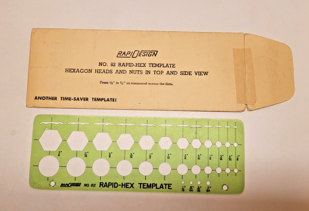Vintage RapiDesign R-82 RAPID-HEX Template