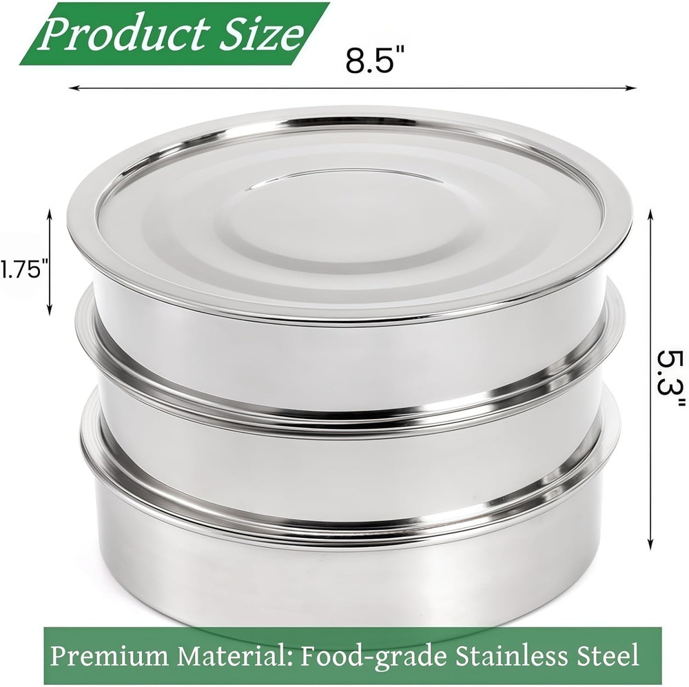 9" Stackable Stainless Steel Seed Sprouting Kit 3-Tier Mesh Germination Tray See