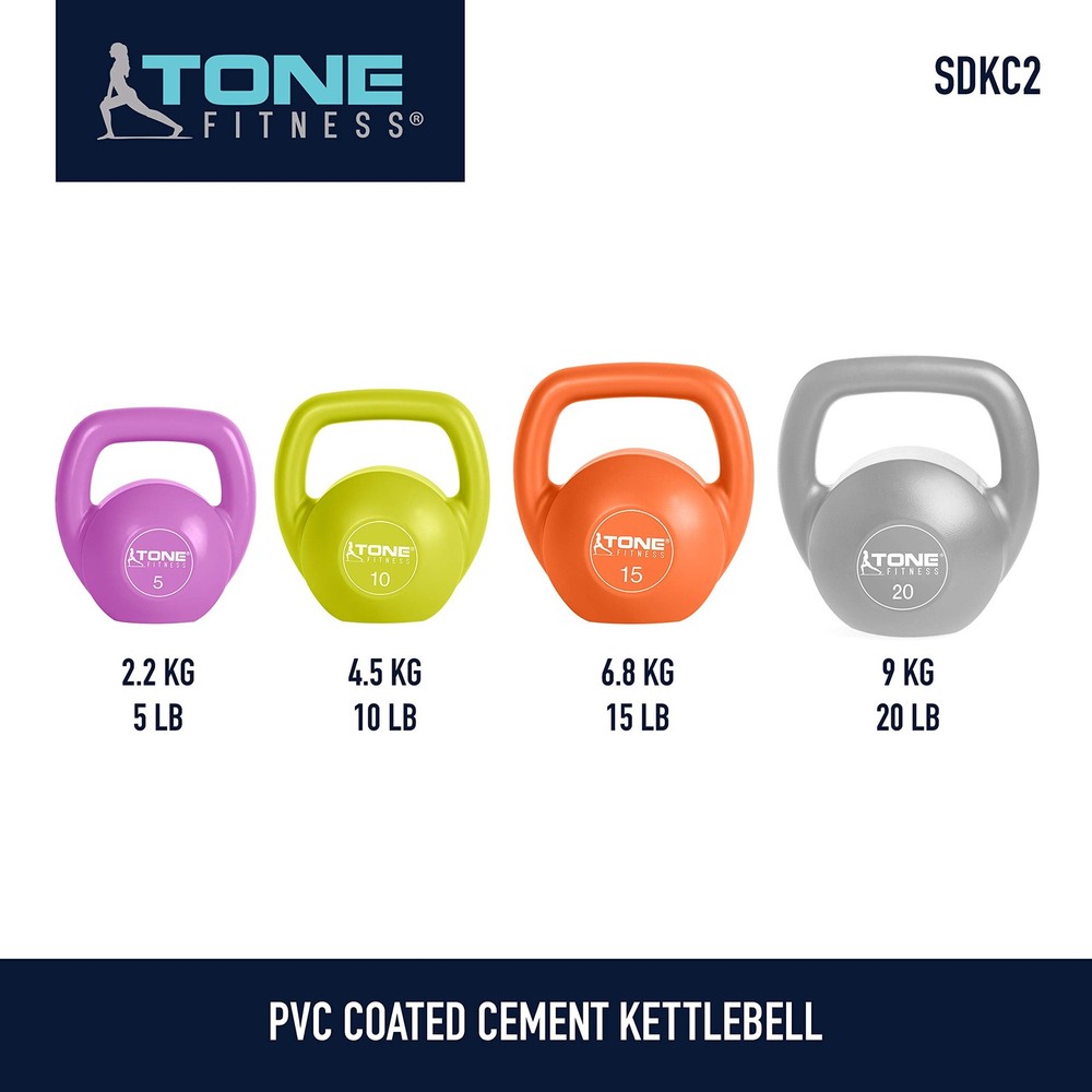 Vinyl Kettlebell, 5-Pound, Pink