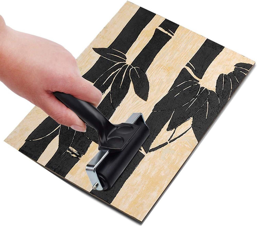 4 Inch Brayer Roller Printmaking Rubber Press Roller for DIY Crafts Project Inks