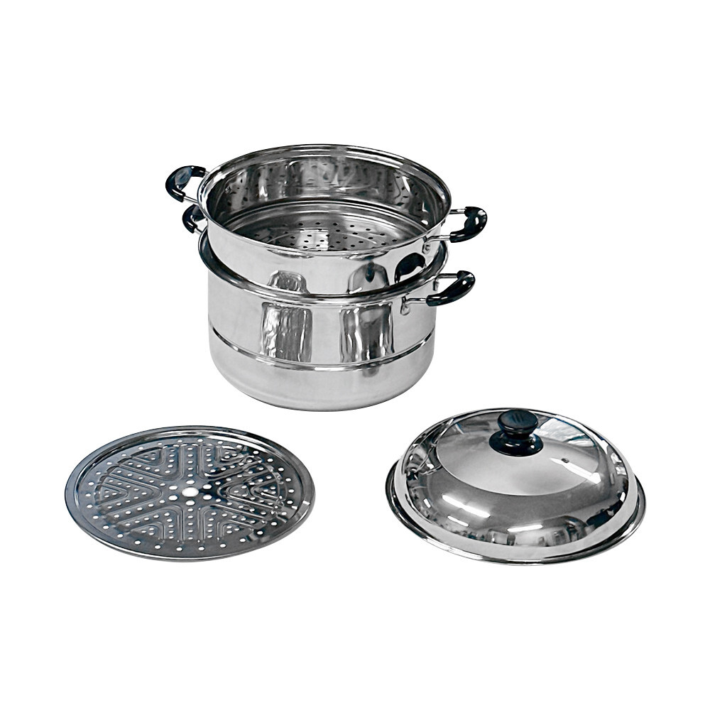 12"(30cm) Stainless Steel Steam Pot 2 Tier Multi-Layer Stack Steam Pot Boiler