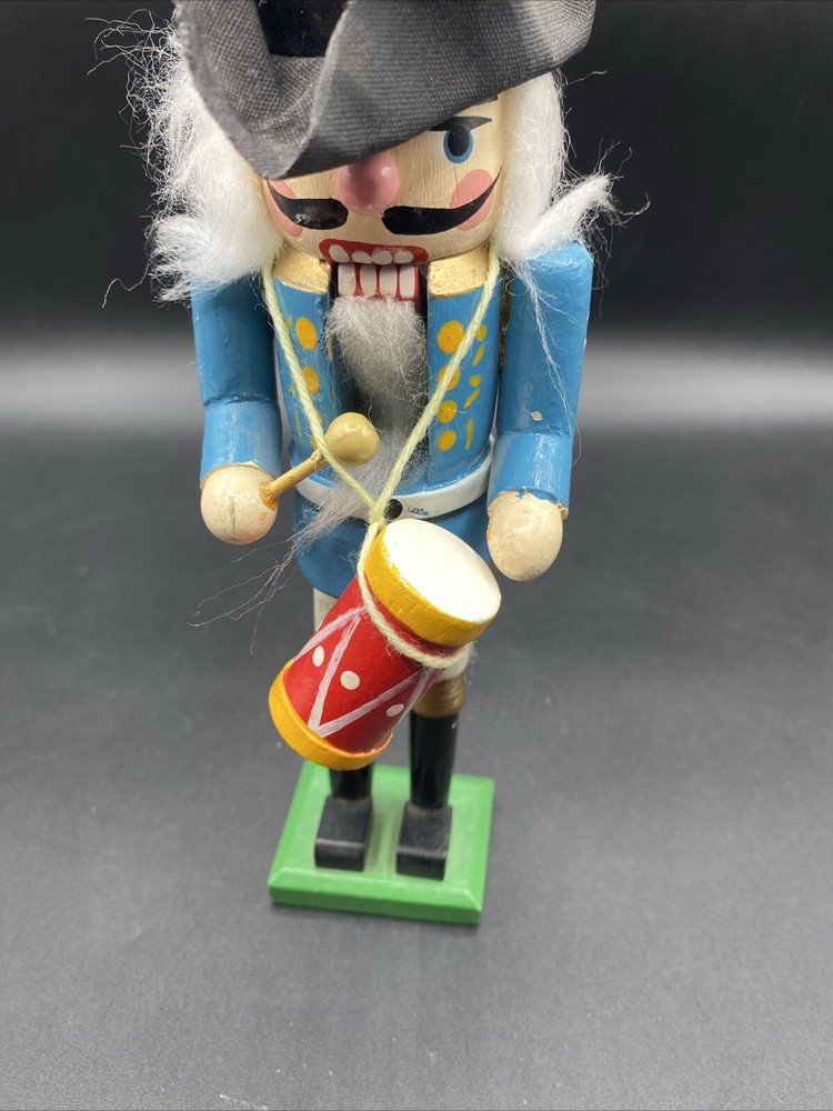 Christmas Little Drummer Boy Wooden Nutcracker 10” Missing Stick
