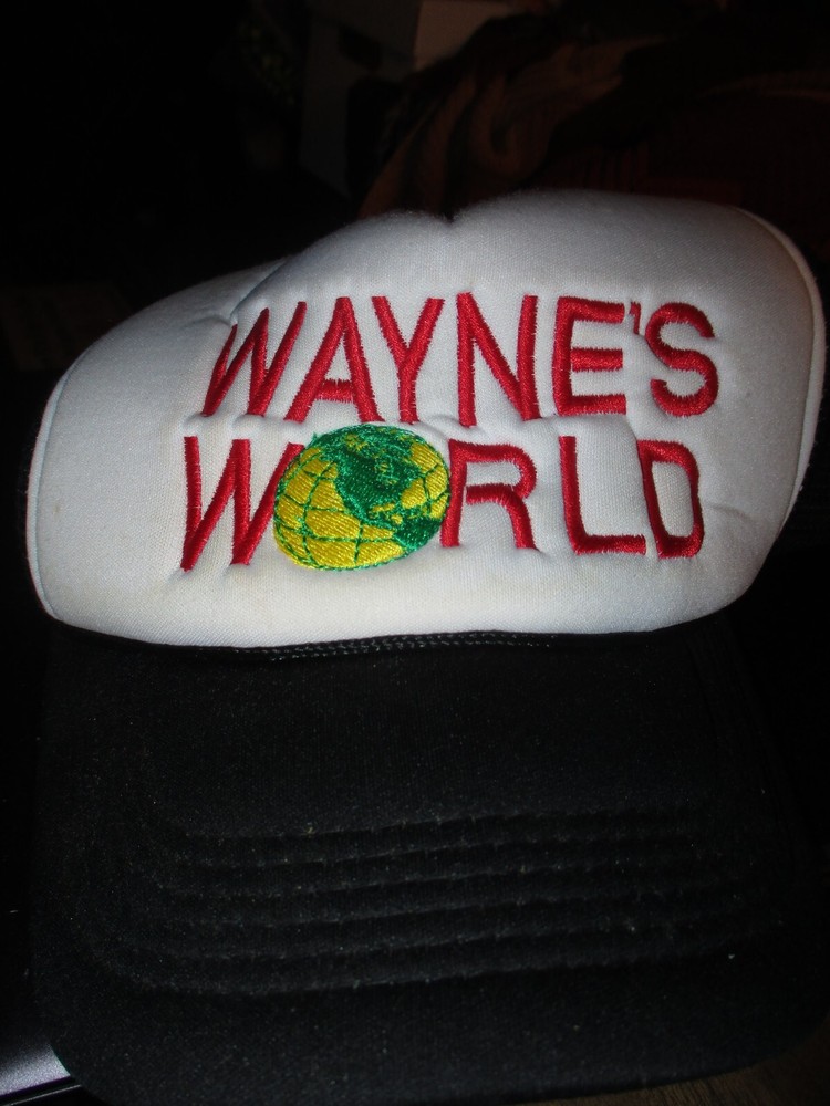 WAYNE'S WORLD Embroidered Logo Adjustable Mesh Trucker Snapback Hat OSFA