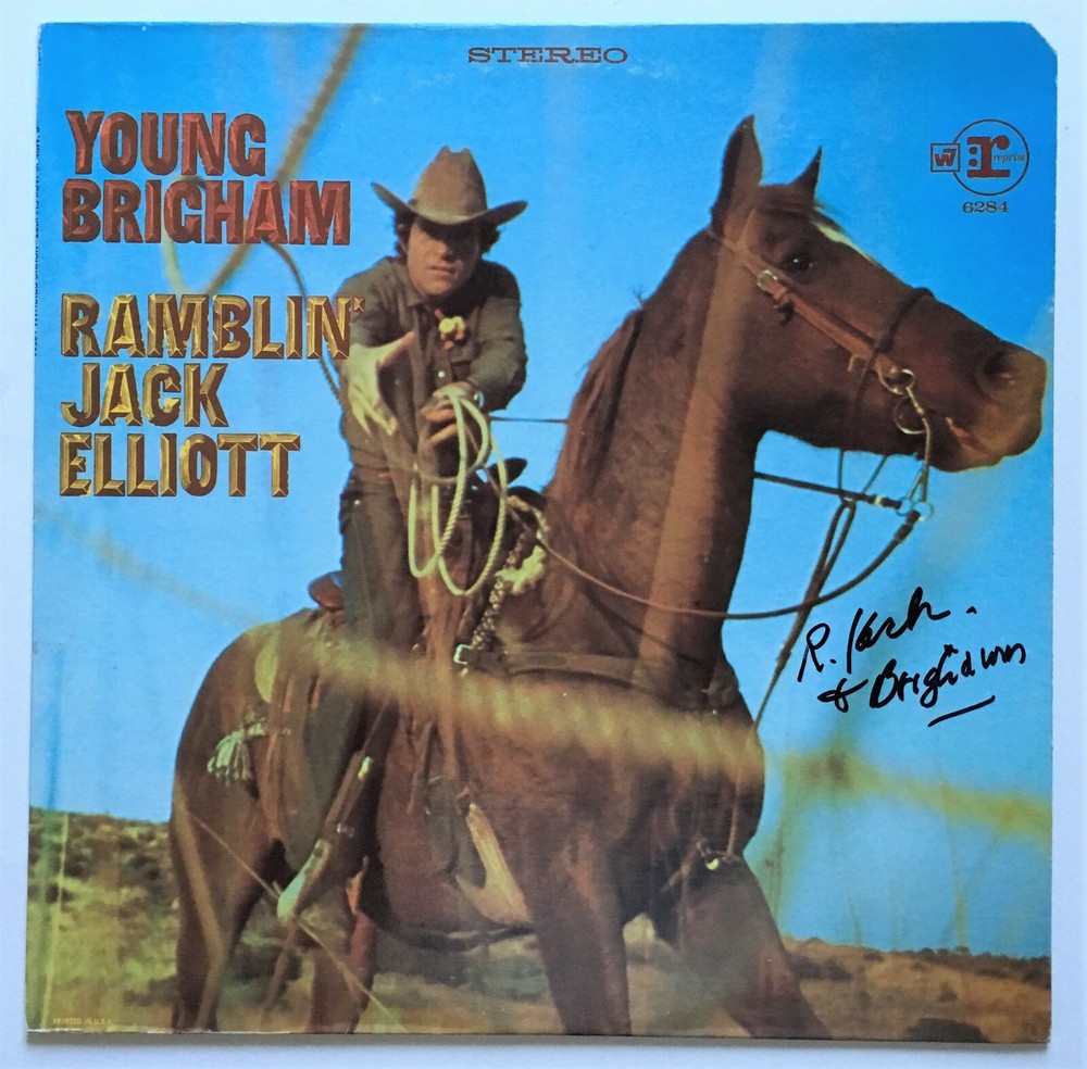 RAMBLIN JACK ELLIOTT signed autograph LP  Proof COA