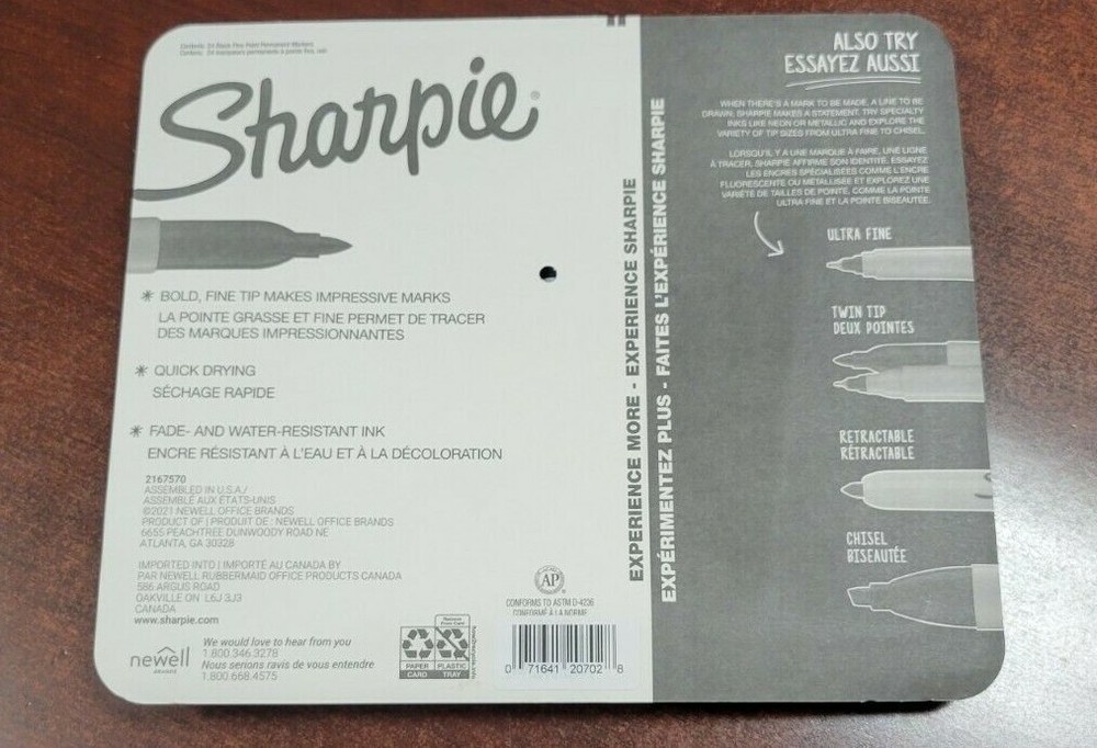 The Original Sharpie Permanent Fine Point Marker Black 24 Pack Water Resistant
