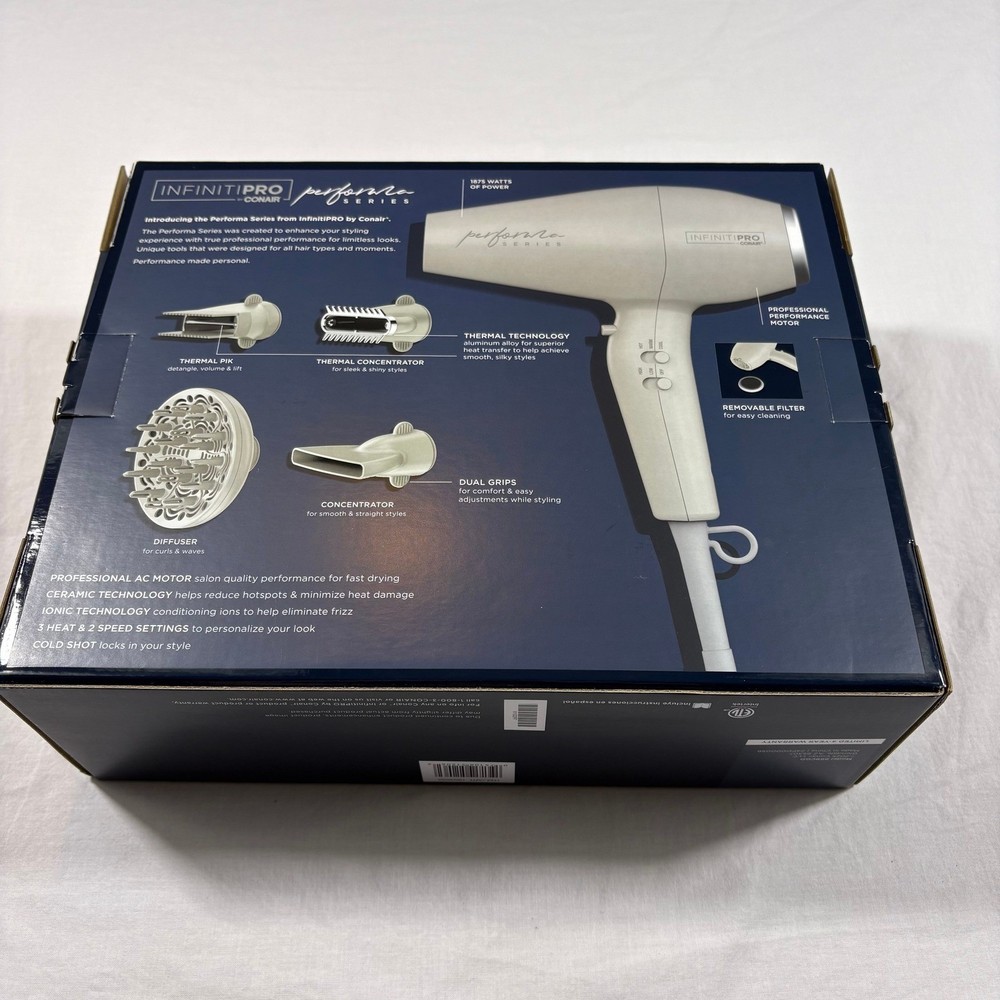 CONAIR INFINITI PRO PERFORMER SERIES IONIC CERAMIC DRYER 1875W 4 ATTACHMENTS