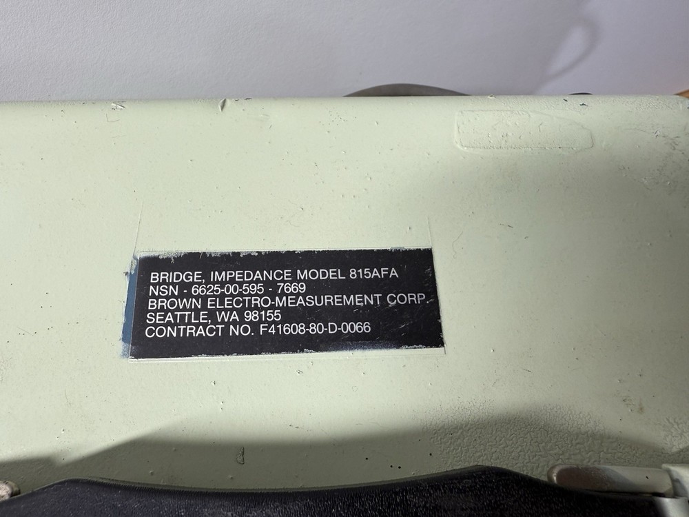 Brown Electro-Measurement Corp., Universal Impedence Bridge 815-AF UNTESTED