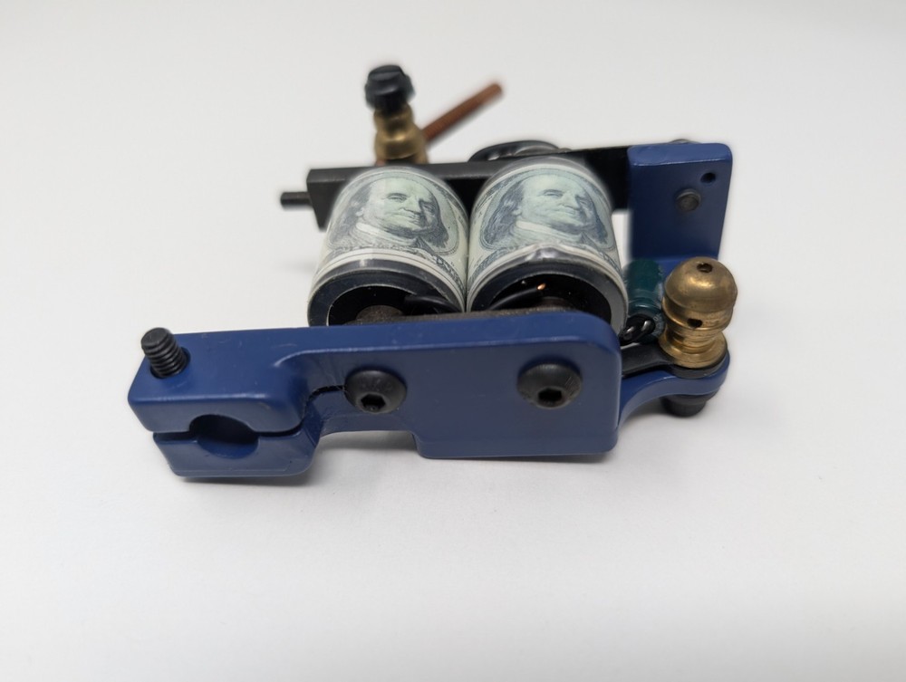 Dragonhawk DH Tattoo Machine Blue Custom 100 Bill Coils (E9)