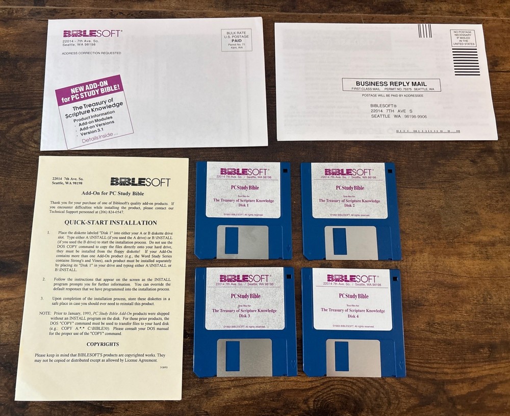 BIBLESOFT PC Bible Study Add-On The Treasury of Scripture Knowledge DOS Windows