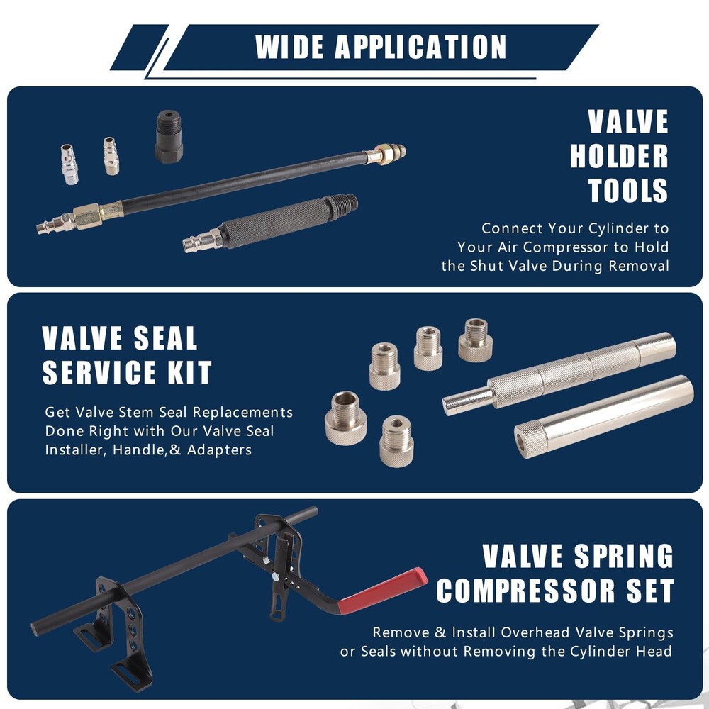 aremnry Valve Spring Compressor Cylinder Head Service Set Universal Overhead...