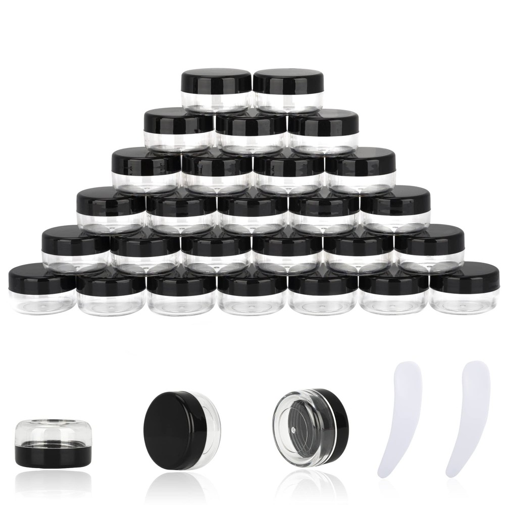 10ml Empty Sample Jars with Lids - 25PCS Mini Containers  2 Spatulas