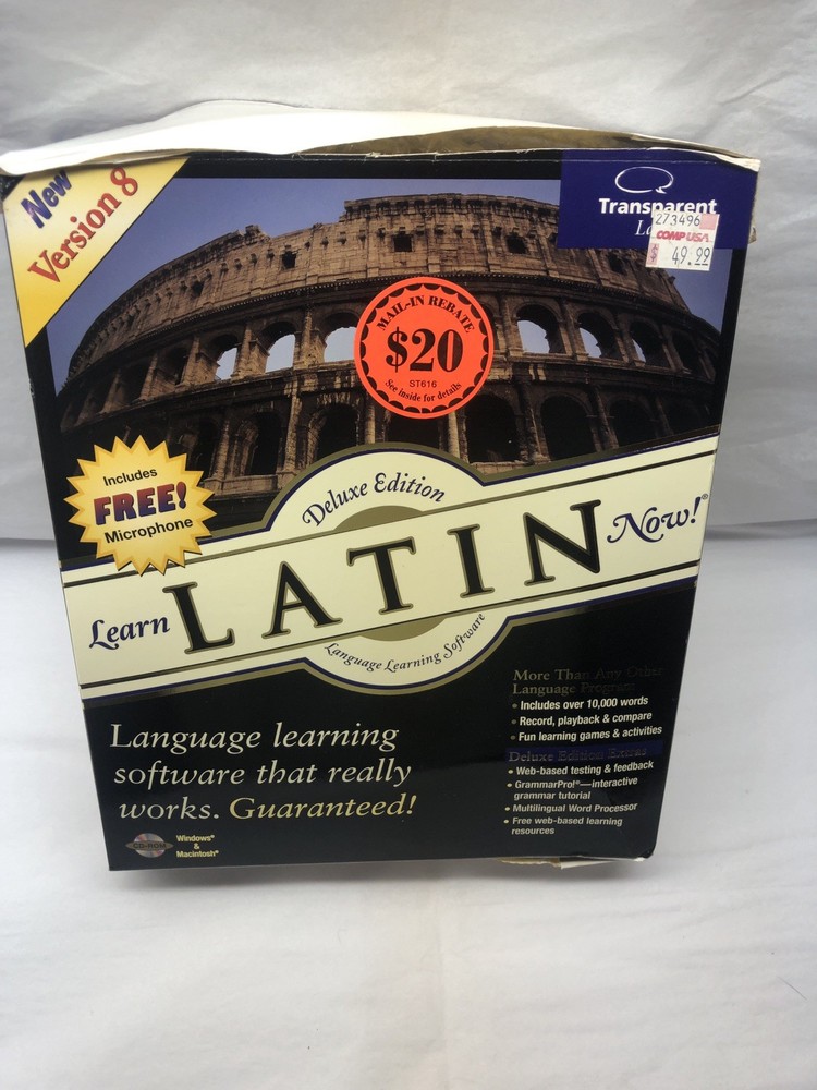 Transparent Language: Learn Latin Now! 8.0 PC CD-ROM includes microphone