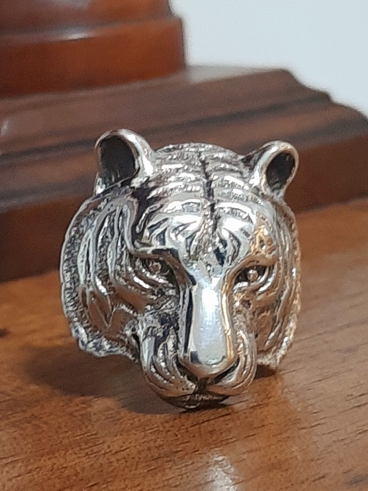 925 SILVER RING Men SEAL Tiger Ring Sterling Man $
