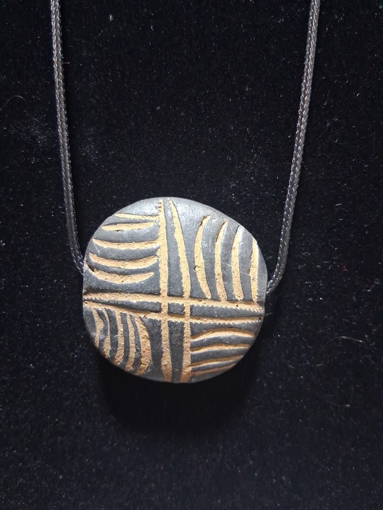 African Clay Pendant Handmade