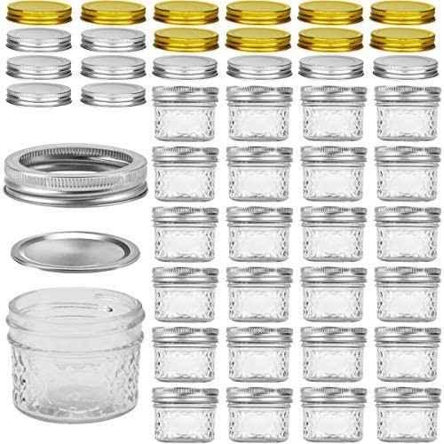 Verones Mini Mason Jars, Mason Jars 4 Oz With Regular Lids, Ideal For