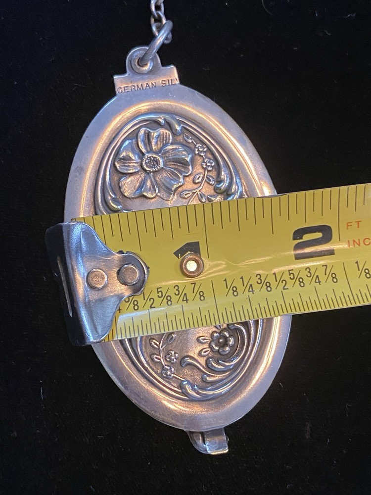 Antique German Silver Mirror/Pendant