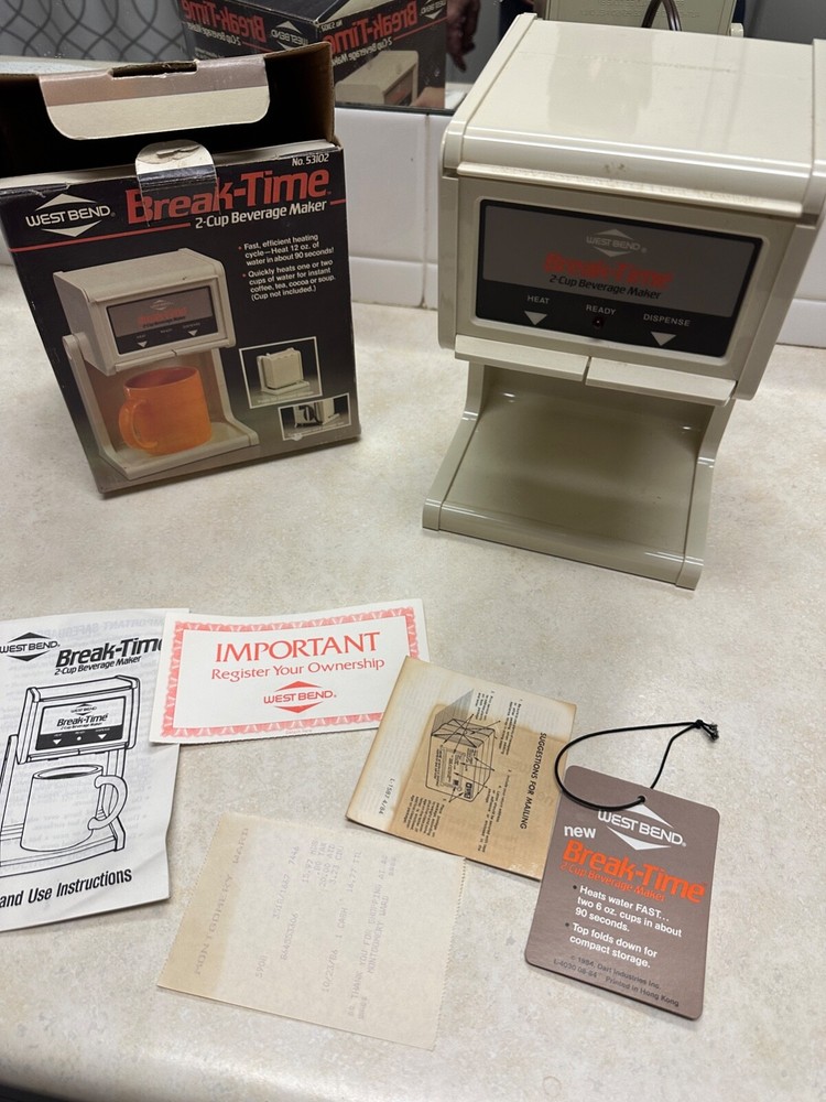 Vintage Westend Break-Time 2 Cup Beverage Maker in Box