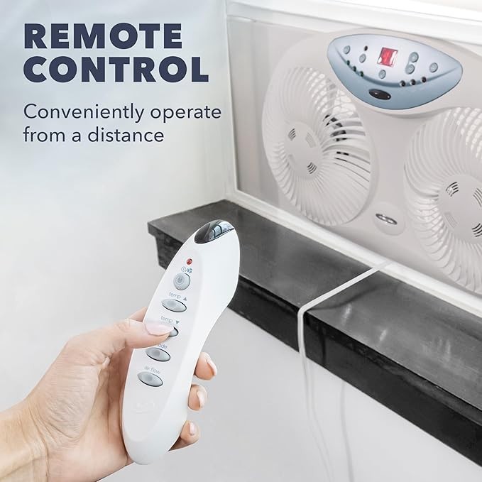 Window Fan with Reversible Airflow Blades – 3-Speed Settings, Programmable