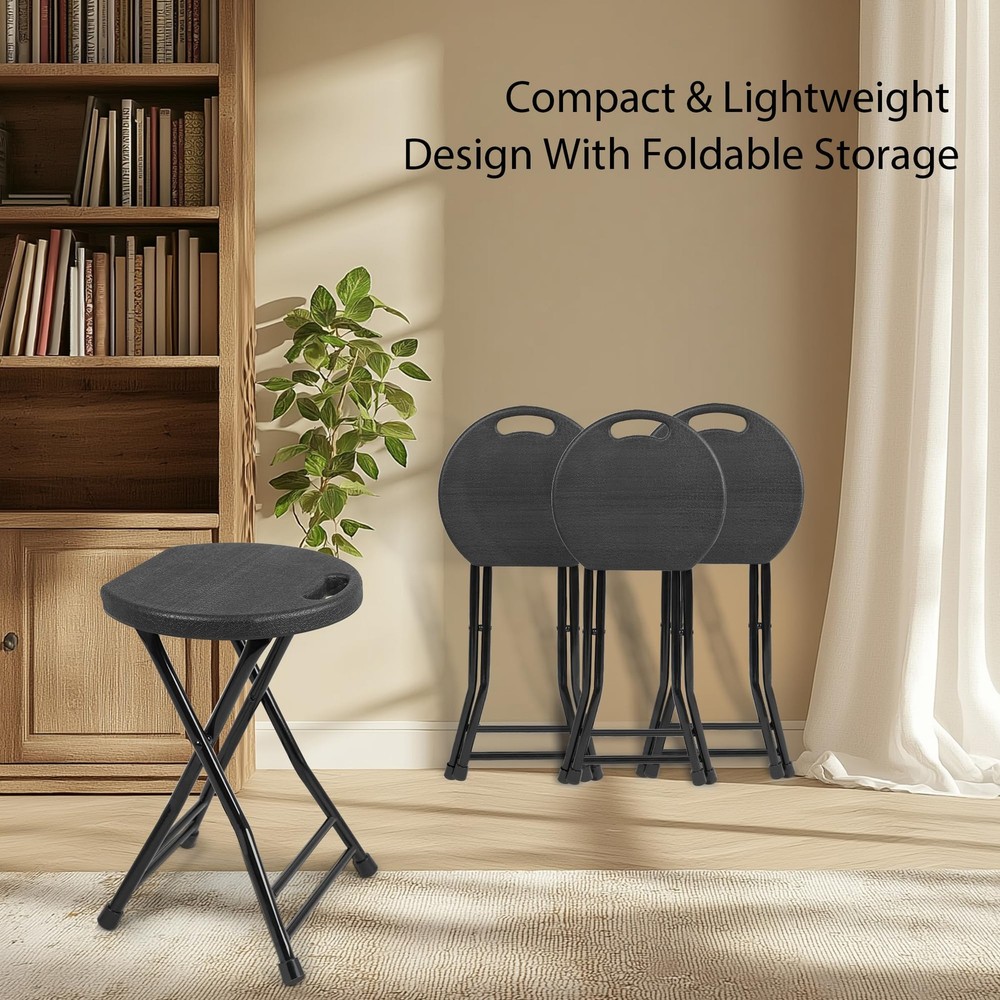 Folding Stool with Handle, Folding Chair,Folding Bar Stool with Non-Slip Feet...
