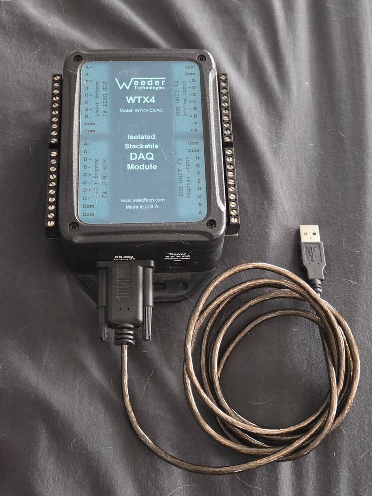 Weeder Technologies WTX4-CCAC Isolated Stackable DAQ Module RS-232 10–30VDC