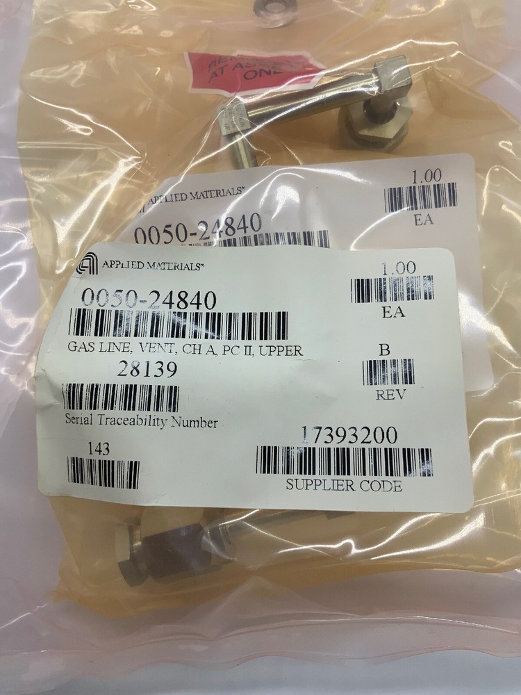 Applied Materials 0050-24840 Gas Line, Vent, CH A, PC 2 Upper