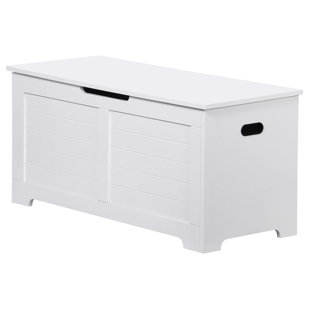 Storage Chest Storage Trunk with 2 Safety Hinges Storage Bench Shoe Bench White
